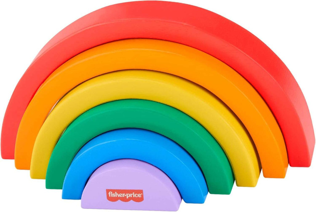 Fisher Price Drewniana układanka tęcza 6 elementów
