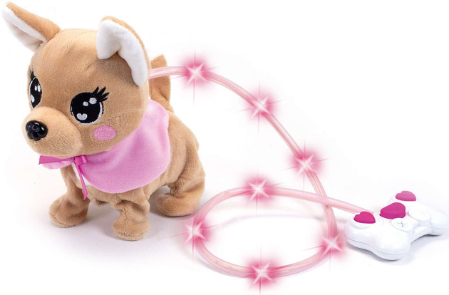 OUTLET Chi Chi Love Interaktywny Piesek Chihuahua Loomy z pilotem Dźwięk Świecąca smycz 18 cm 3+ PO ZWROCIE