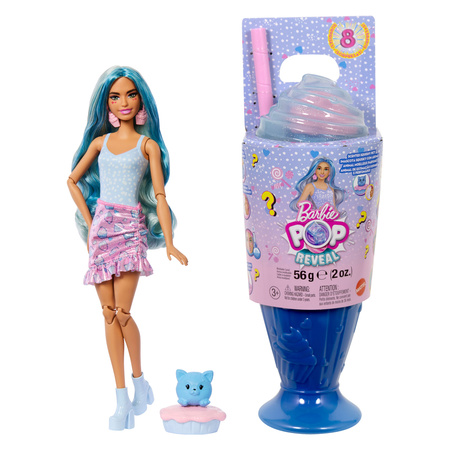 Lalka Barbie Pop Reveal zestaw z 8 niespodziankami niebieski deser