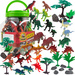 Dinozaury Figurki Duży Zestaw W Pojemniku + Akcesoria 40 Elementów 5-13 Cm Boley