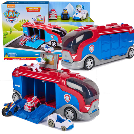 Zestaw Psi Patrol Patrolowiec Mission Cruiser Robo Pies + 7 pojazdow Pup Squad Gift