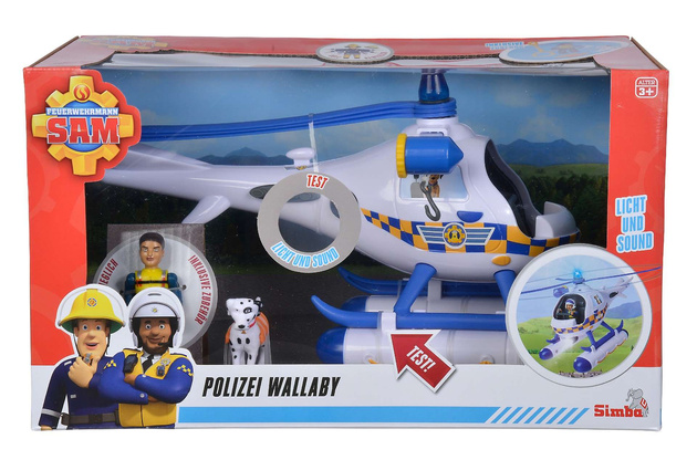 OUTLET Strażak Sam Helikopter policyjny Wallaby światło/dźwięk WYBRAKOWANY