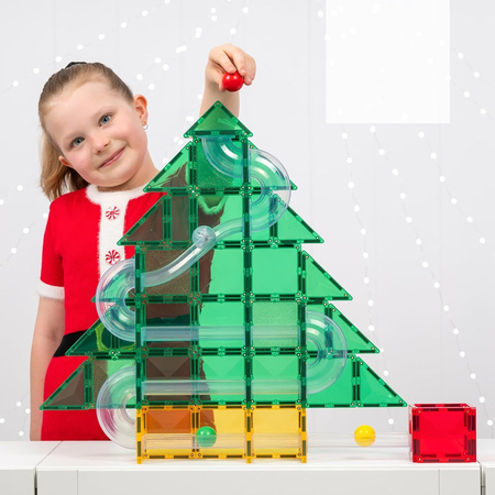 CONNETIX Zestaw Świąteczny Christmas Tree Special Edition Ball Run Pack Kreatywne klocki magnetyczne 71 elementów