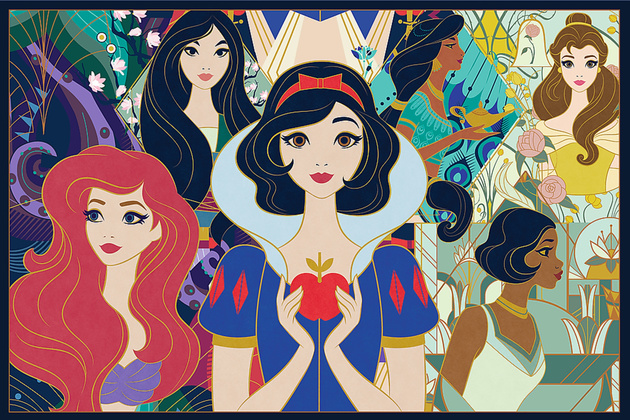 Puzzle Trefl 2 x 200 elementów Disney Czarujące Księżniczki Disney Princess