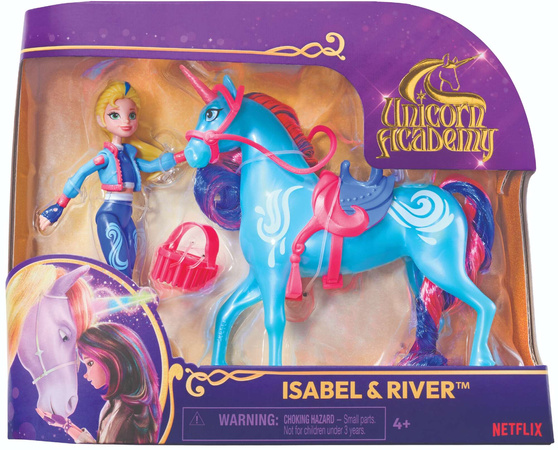 Unicorn Academy Akademia Jednorożców Zestaw Figurki Isabel & River dziewczyna i jednorożec + akcesoria