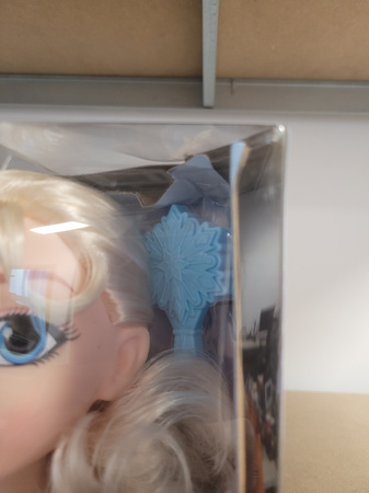 OUTLET Lalka Głowa do czesania i stylizacji włosów Księżniczka Disney Elsa Kraina Lodu +szczotka USZKODZONE OPAKOWANIE