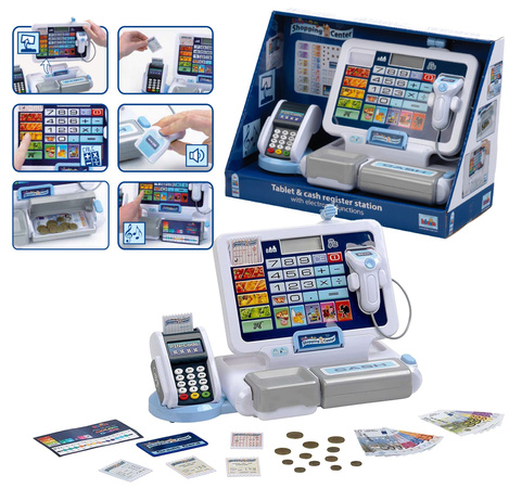 Kasa sklepowa z terminalem i skanerem + akcesoria dla dzieci AGD Dźwięk Klein