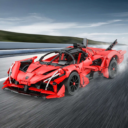 Klocki konstrukcyjne CaDA Zdalnie sterowany duży samochód sportowy 47 cm Auto z napędem Power System Pro APE Supercar Światło LED RC 1823 elementy