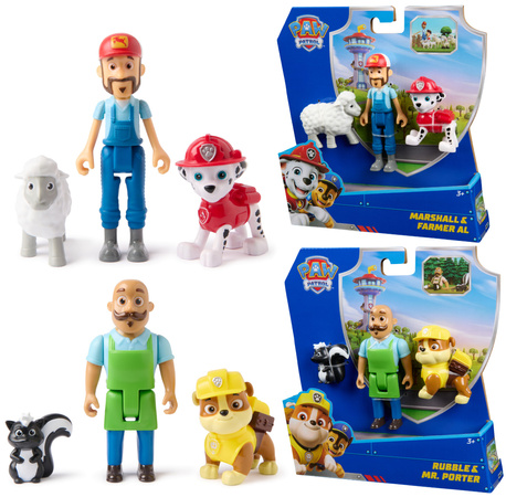 Psi Patrol Zestaw 6 Figurek Pan Porter Farmer Al Rubble Marshall owca i skunks