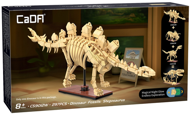 Klocki konstrukcyjne CaDA zestaw szkielet dinozaura Dinosaur Fossils: Stegosaurus 297 elementów