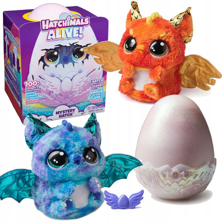 Hatchimals Alive Mystery Hatch Draggle- Magiczne Jajko Niespodzianka ze światłem i dźwiękiem