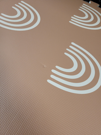 OUTLET Mata piankowa podłogowa Humbi 180x180 puzzle piankowe 9 szt. brązowy łuki tęcza WADLIWE