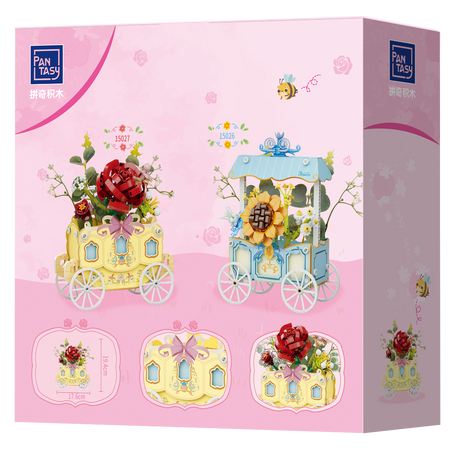 Klocki konstrukcyjne Pantasy Wózek Kwiatowy z Różą 264 elementy