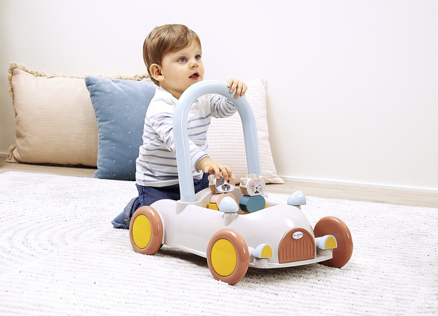 Zestaw Pchacz Autko z Klockami 17 Elementów Krowa Kotek