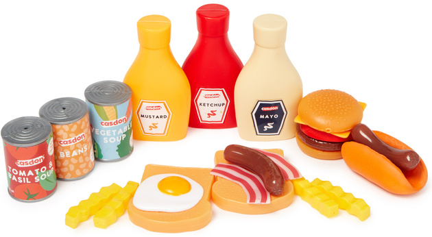 Plastikowe Warzywa Owoce Zakupy Spożywcze Do Kuchni Duży Zestaw Zabawa W Sklep 44 El. Casdon