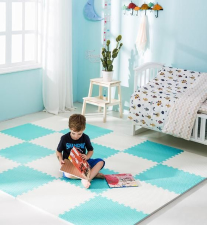 Humbi Puzzle piankowe Mata piankowa 62x62x1 cm 4 szt Kremowo - Miętowa