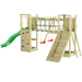 Plac zabaw drewniany duży Maxi Funny Exposure zjeżdżalnia, 2x huśtawka, ścianka wspinaczkowa