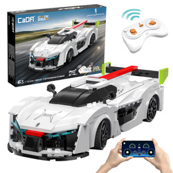 Klocki konstrukcyjne CaDA Samochód zdalnie sterowany Auto wyścigowe 20 cm Biały Pininfarina H2 Speed Pojazd 296 elementów RC Dual Mode