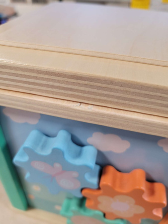 OUTLET Drewniana kostka motoryczna edukacyjna dla dzieci 5w1 WYBRAKOWANA