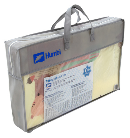 Dwustronna Składana Mata Edukacyjna z pianki XPE Podłogowa Bezpieczna 120x180 misie liski i auta Humbi