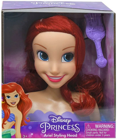 Lalka Głowa do czesania i stylizacji włosów Księżniczka Disney Arielka Mała syrenka +szczotka