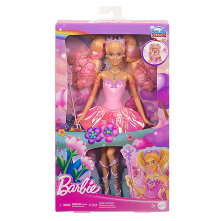 Lalka Barbie wróżka zestaw zmiana koloru color change ze skrzydłami