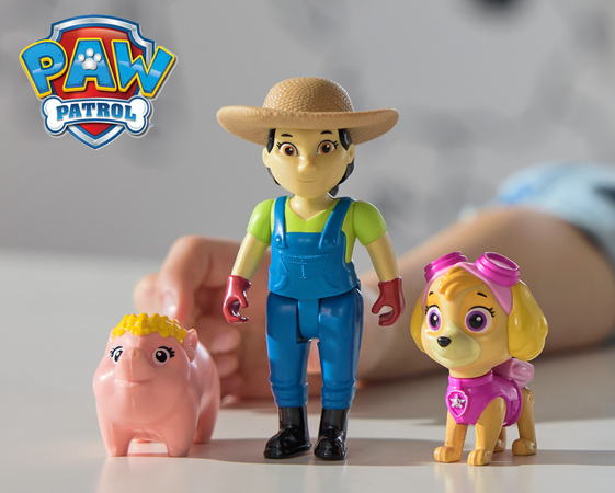 Psi Patrol Zestaw 6 Figurek Farmerka Yumi Pani Burmistrz Skye Rubble Chickaletta Świnka