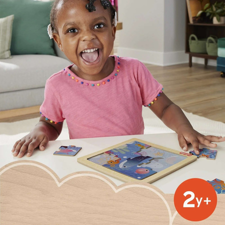 Kolorowa układanka drewniane puzzle Ocean Rybki 10 elementów