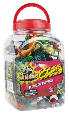 Zestaw Eichhorn Drewniana farma 23 elementy+Zestaw Figurek Dinozaurów w pojemniku 55 elementów