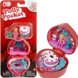 Polly Pocket zestaw kompaktowy urodzinowy z pierścionkiem i figurką tort