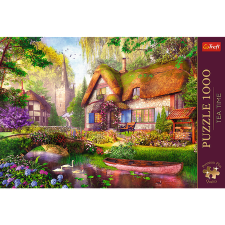 Puzzle 1000 Urocza chatka w lesie Trefl