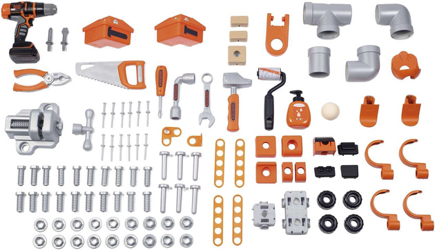 Black Decker Duży warsztat ze strefą malarza i hydraulika + 100 akcesoriów