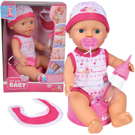 Zestaw Lalka bobas funkcyjny noworodek siusiający New Born Baby 30 cm