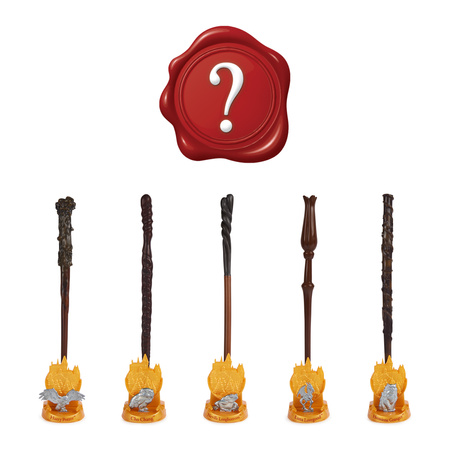 Harry Potter Magiczna różdżka niespodzianka z podstawką i figurką