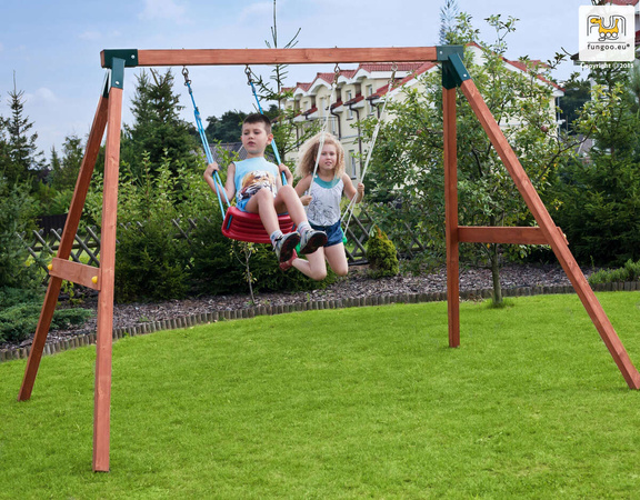 Plac zabaw drewniany ogrodowy Fly 2.0 Huśtawka 2x siedzisko