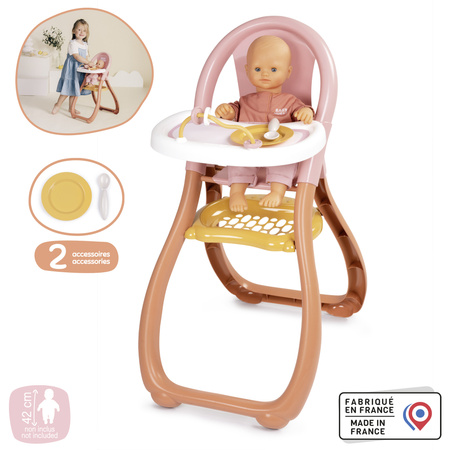 Smoby Baby Nurse Krzesełko do karmienia dla Lalek Zestaw dla Małych Opiekunek