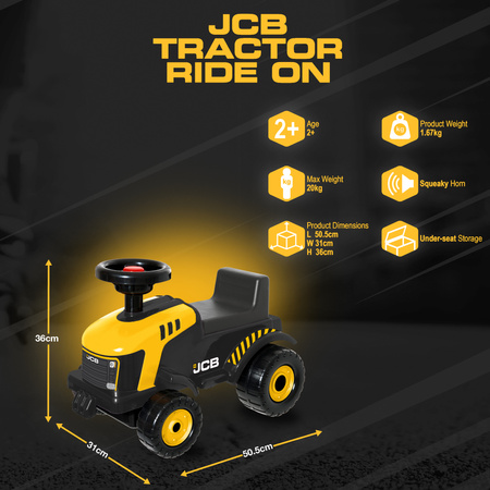EVO Jeździk JCB Fastrac Traktor Ciagnik do odpychania odpychacz dla dziecka