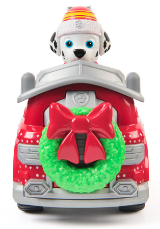 Psi Patrol świąteczny Pojazd z figurką Wóz Strażacki Marshalla + maskotka 18 cm