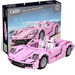 Klocki konstrukcyjne CaDA Zdalnie sterowany duży samochód Kabriolet różowy 37 cm z napędem Power System Auto Pojazd Cabrio Pink Holiday RC 1181 elementów