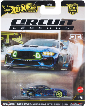 Hot Wheels Premium Circuit Legends zestaw 5 aut Porsche, Ferrari, Ford Mustang, Pandem Subaru