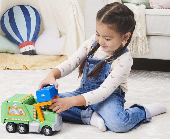 Psi Patrol Duża Śmieciarka Rocky Pojazd Do Recyklingu 38 CM + Figurka