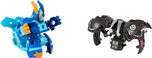 Bakugan Baku-Tin pudełko puszka pojemnik do przechowywania + 2 figurki i karty Sectanoid