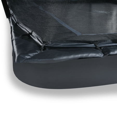 Trampolina ogrodowa naziemna Dynamic EXIT z siatką zabezpieczającą 305 x 519 cm czarna