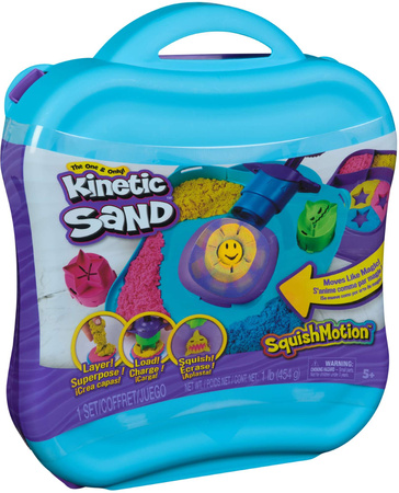 Piasek Kinetyczny Plastyczny Kinetic Sand Zestaw Walizka Squish Motion + akcesoria
