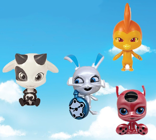 Zestaw Miraculous Biedronka i Czarny Kot kolekcjonerskie opakowanie + 4 figurki kwami