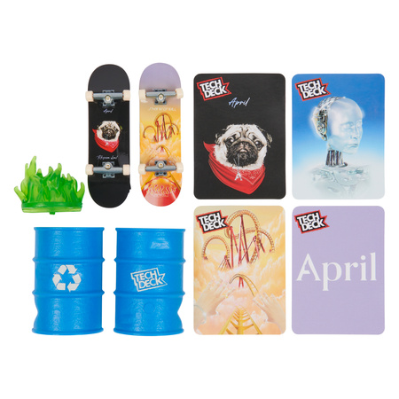 Tech Deck zestaw 2 x fingerboard mini deskorolka April w zestawie z przeszkodą