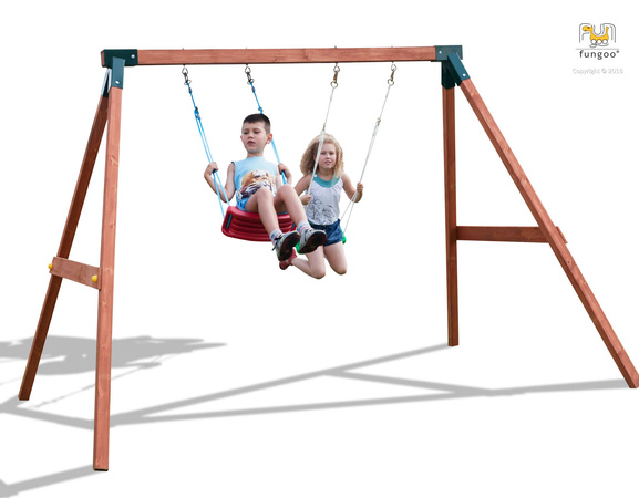 Plac zabaw drewniany ogrodowy Fly 2.0 Huśtawka 2x siedzisko