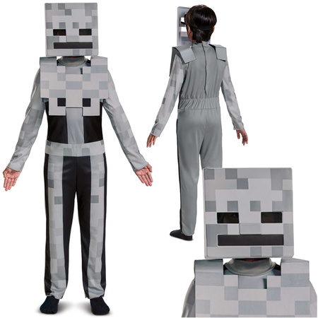 OUTLET Minecraft strój karnawałowy dla chłopca Skeleton Biały Szkielet kostium przebranie 125-135 cm (7-8 lat) BRAK ORYGINALNEGO OPAKOWANIA