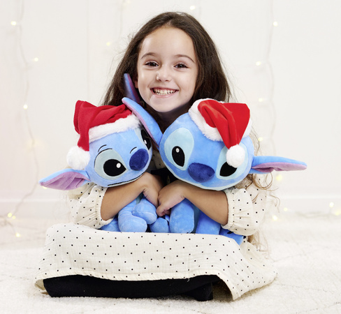 Disney Lilo&Stitch Maskotka Stich z czapką Mikołaja pluszak 27 cm