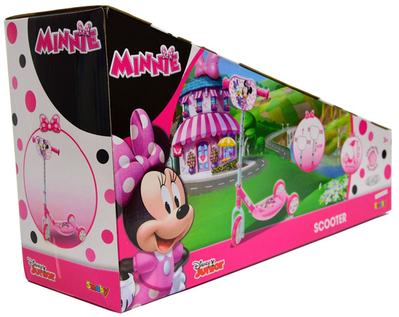 Hulajnoga trójkołowa Myszka Minnie Disney brokatowa ciche koła i regulowana kierownica